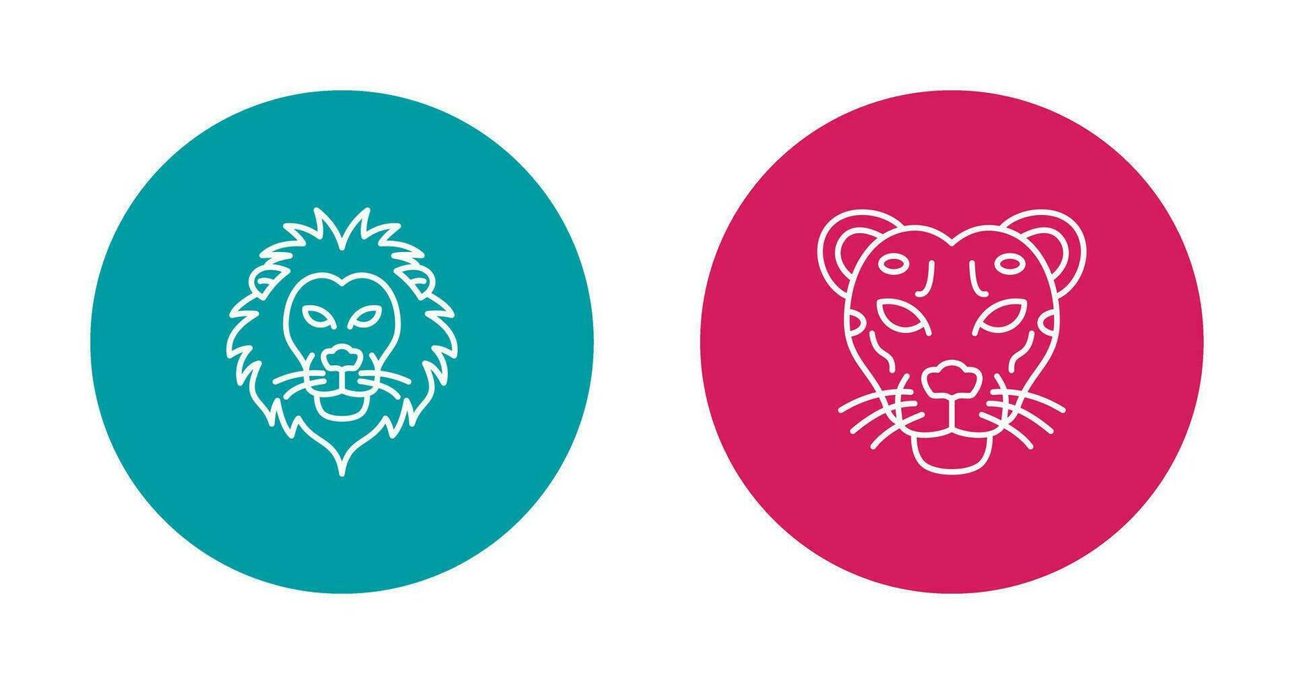 Lion and Cheetah Icon vector