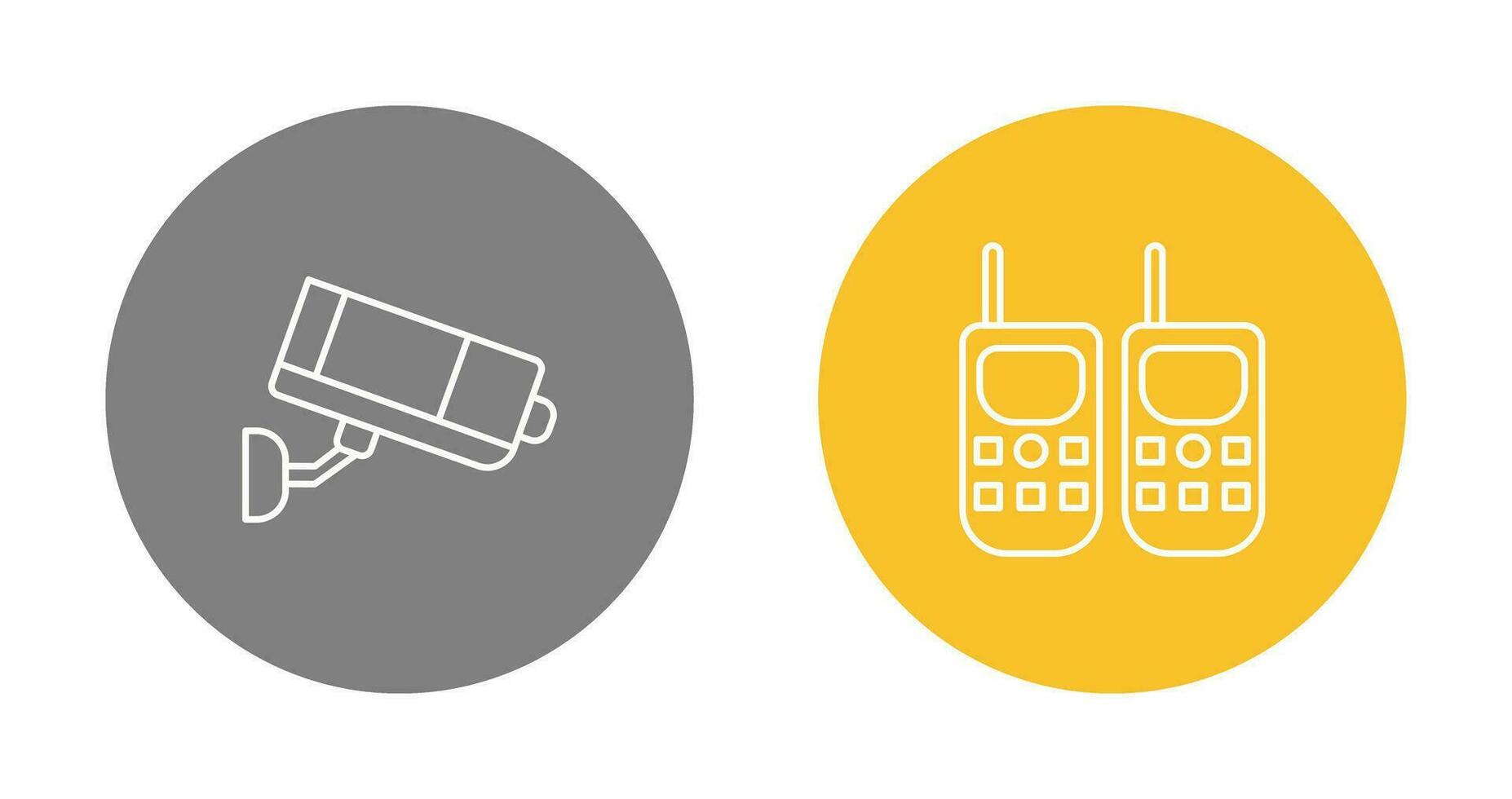 CCTV Camera and Walkie Talkie Icon vector