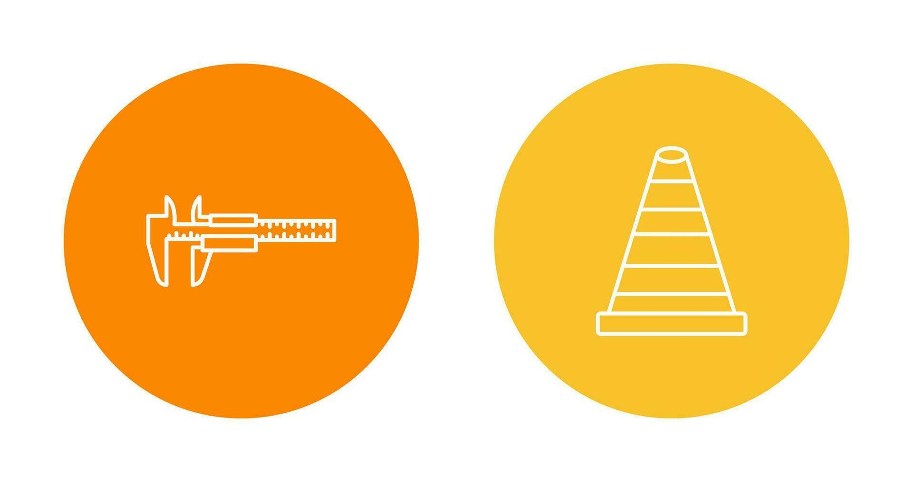 Cone and Calipers Icon vector