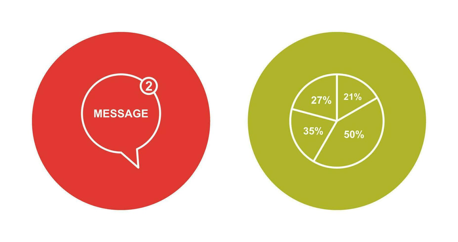 Message Bubbles and Pie Chart Icon vector