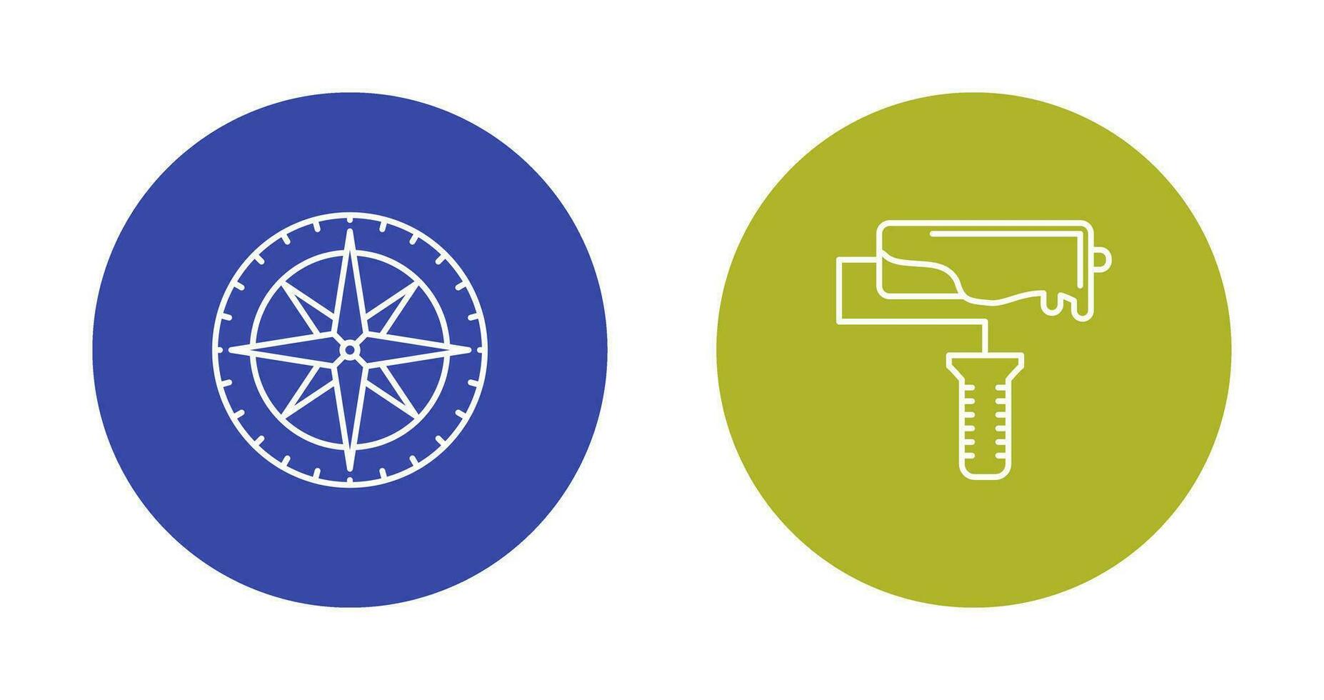 Compass and Roller Icon vector