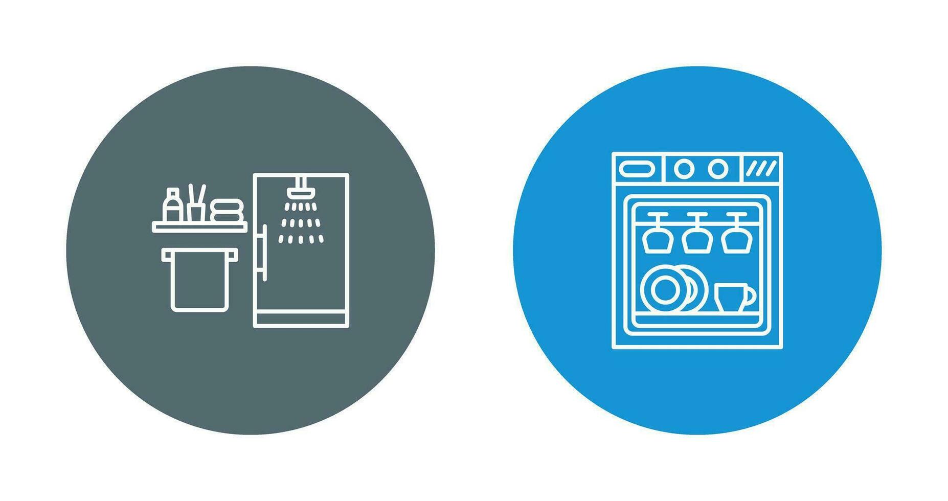 Shower and Dishwasher Icon vector