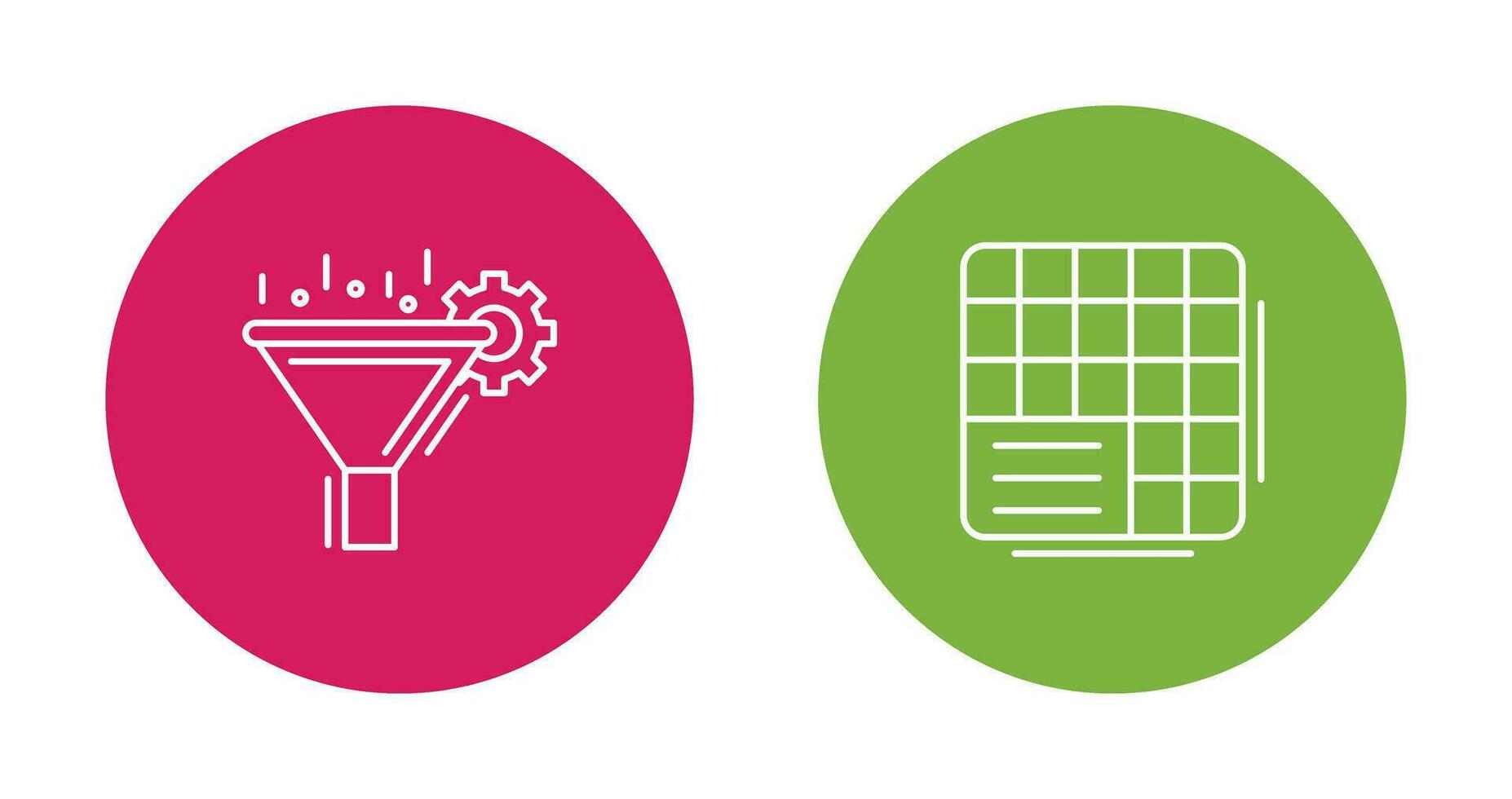 Filtering and Table Data Icon vector