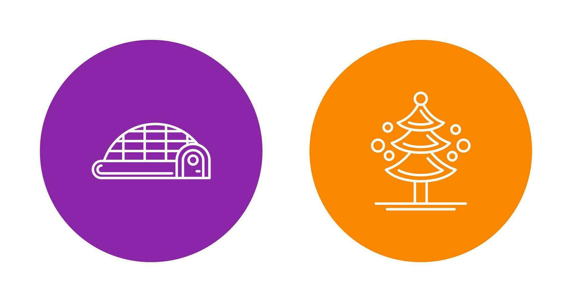Igloo and Pine Tree Icon vector