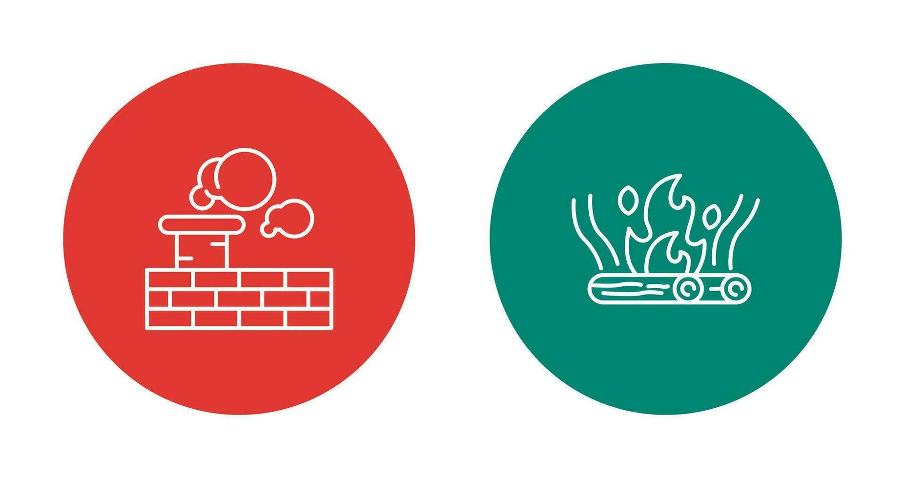 Chimney and Bonfire Icon vector