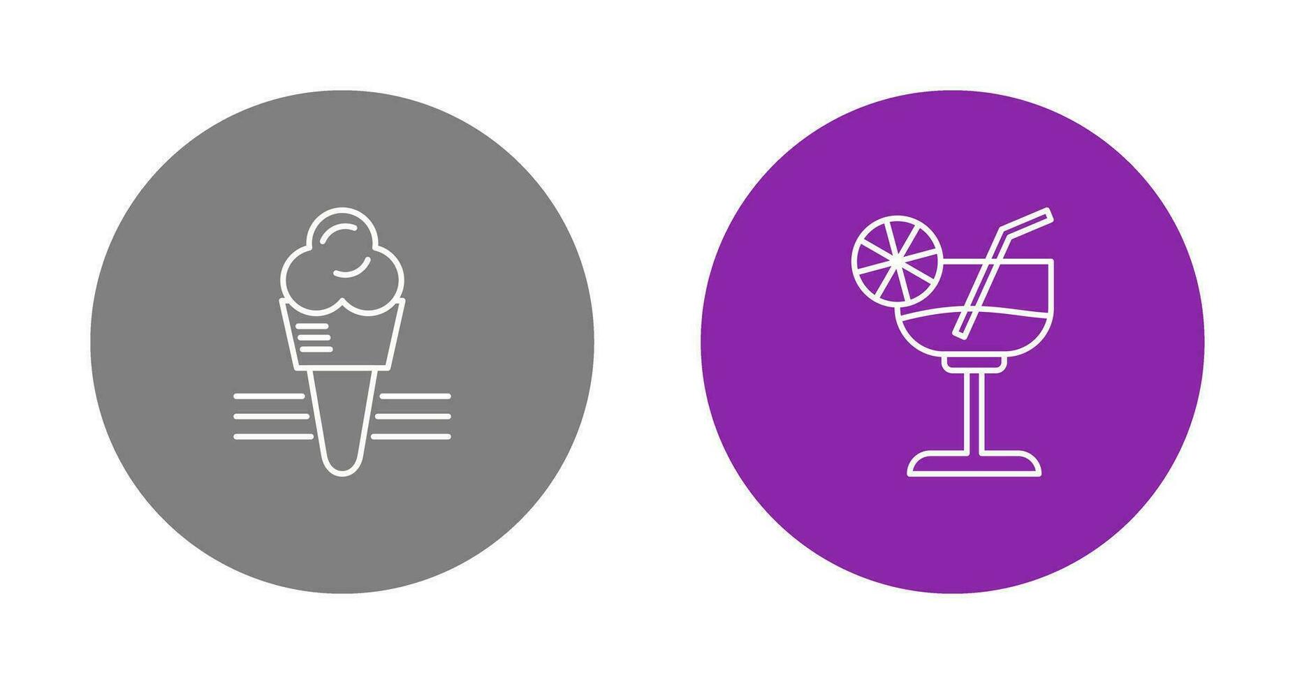 Ice Cream and Cocktail Icon vector