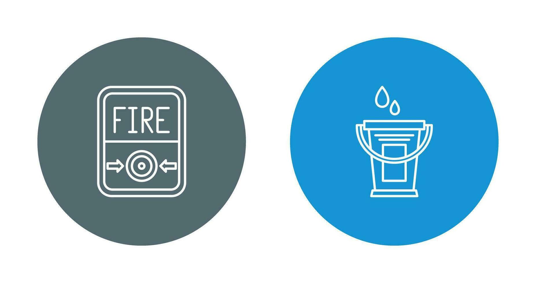 Fire Button and Water Bucket Icon vector