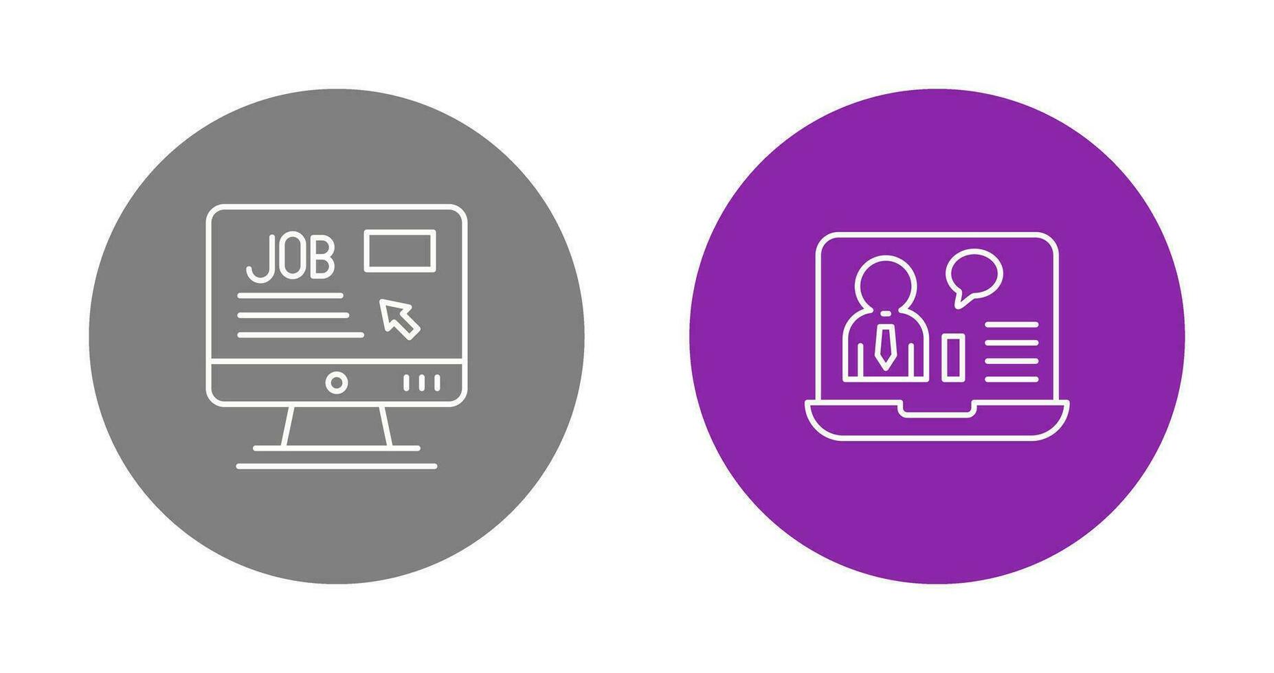 Online Job and Online Job Interview Icon vector