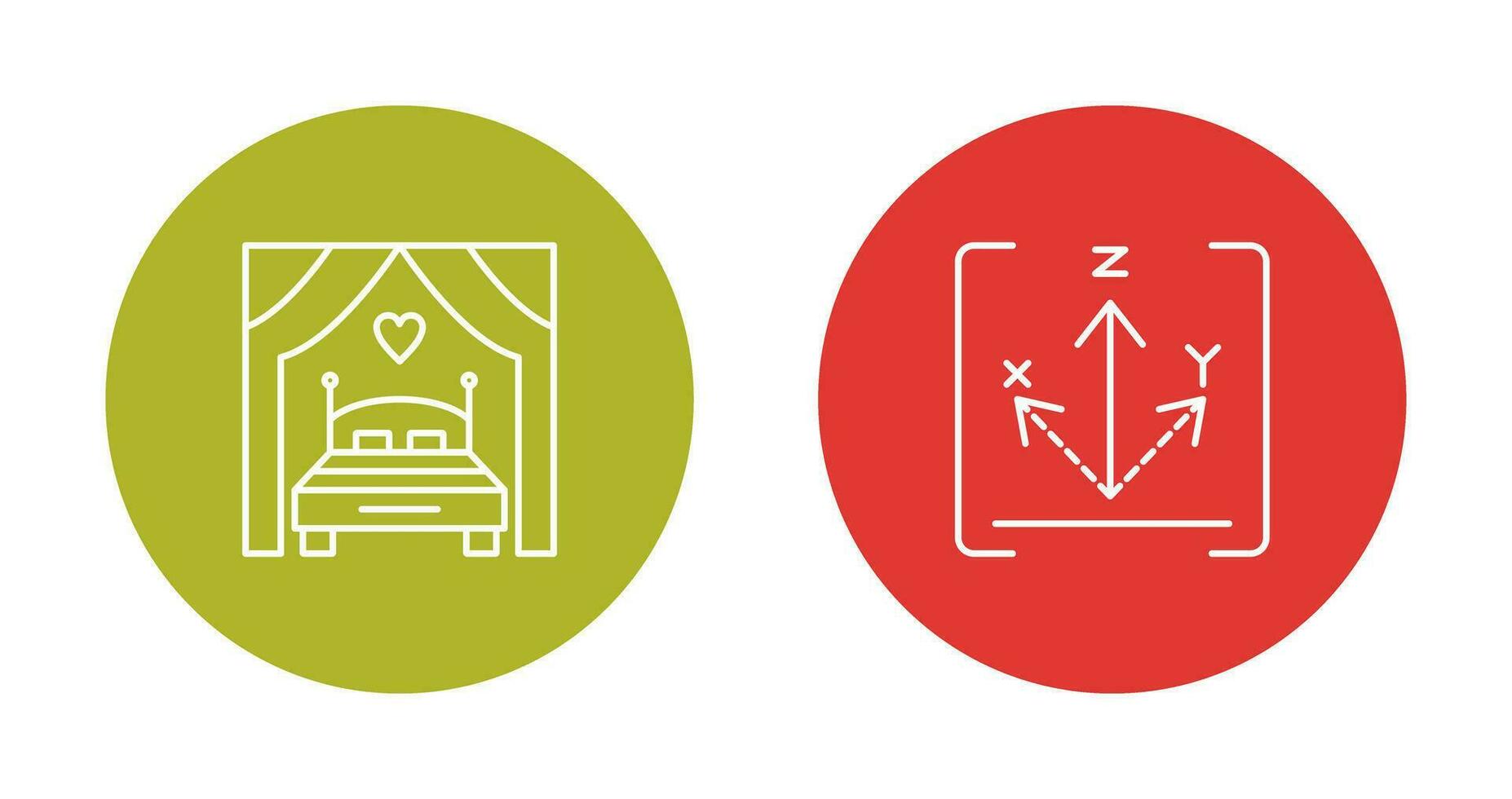 Bed and Axis Icon vector