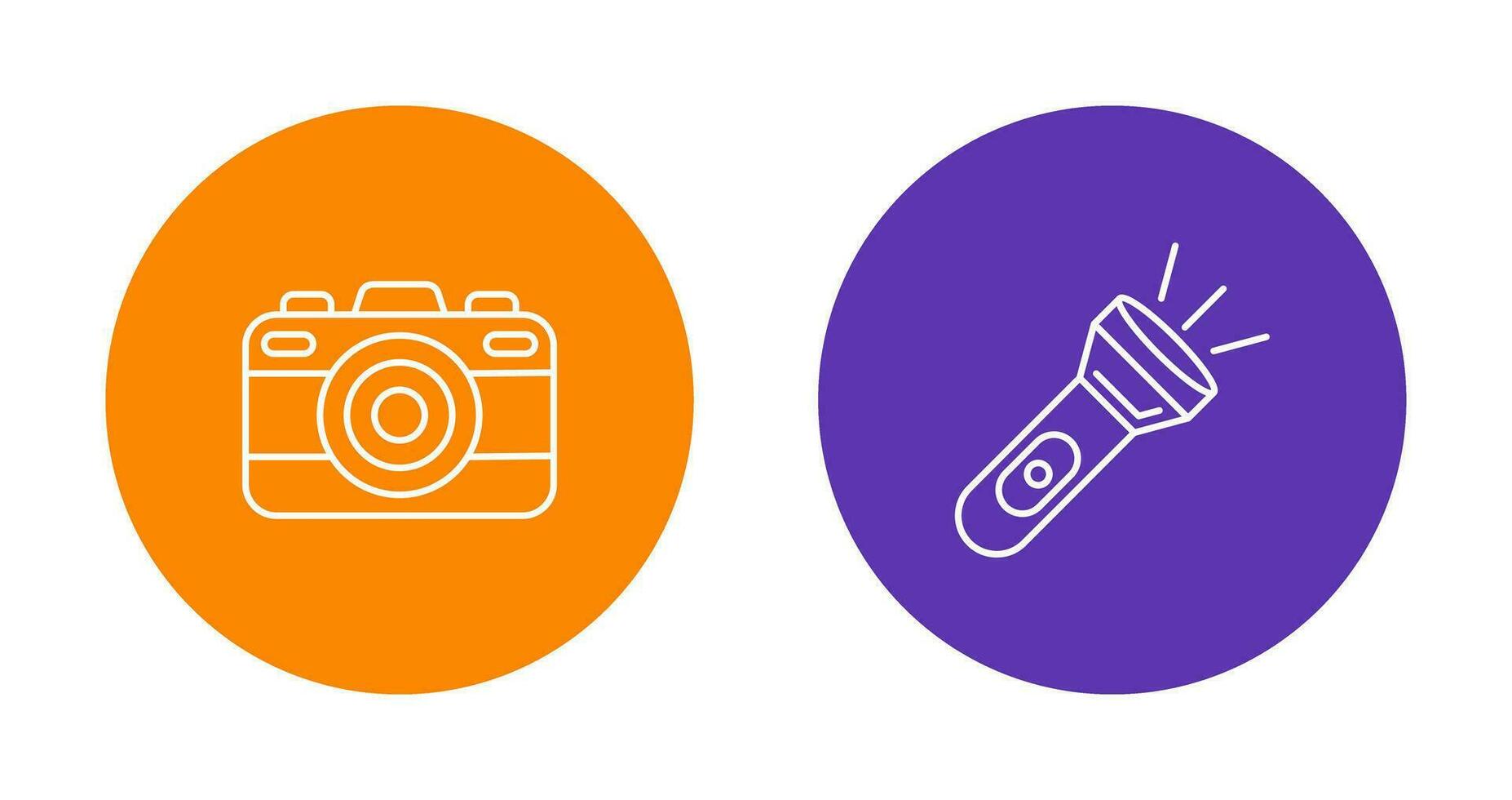 Camera and Flash Light Icon vector