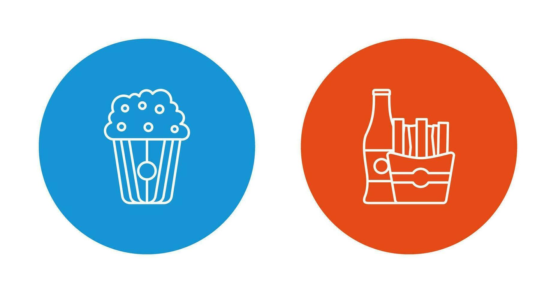Pop corn and French  Icon vector