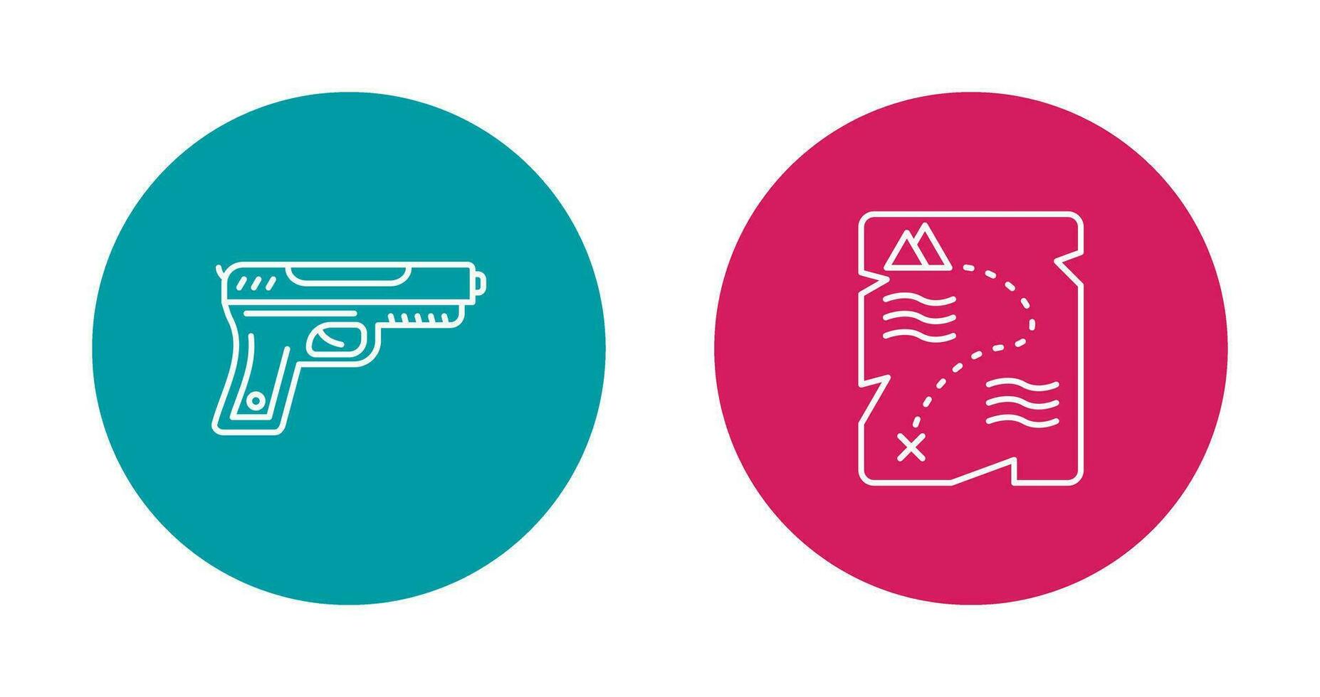 Gun and Treasure  Icon vector