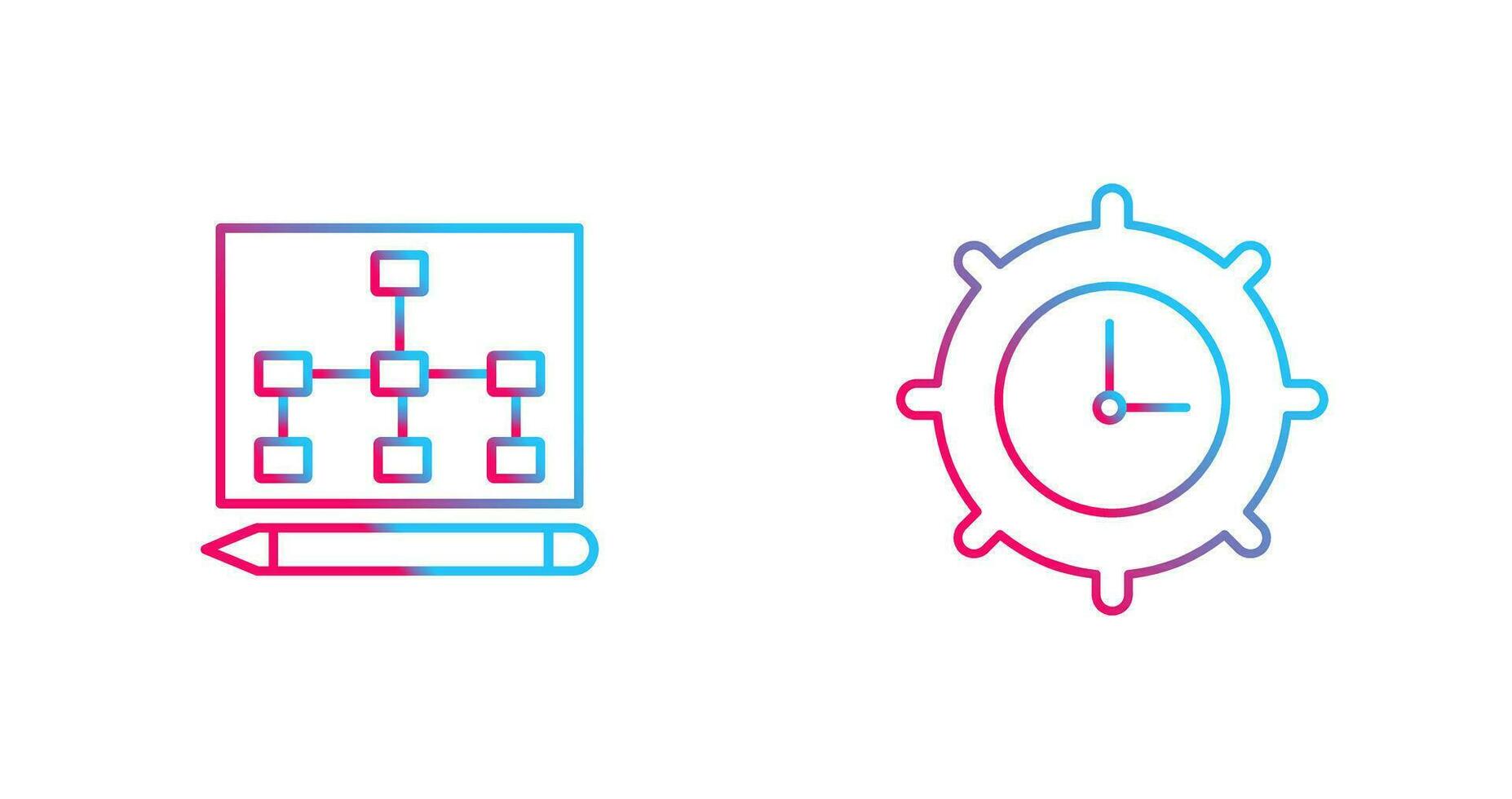 draw hierarchy and time setting  Icon vector