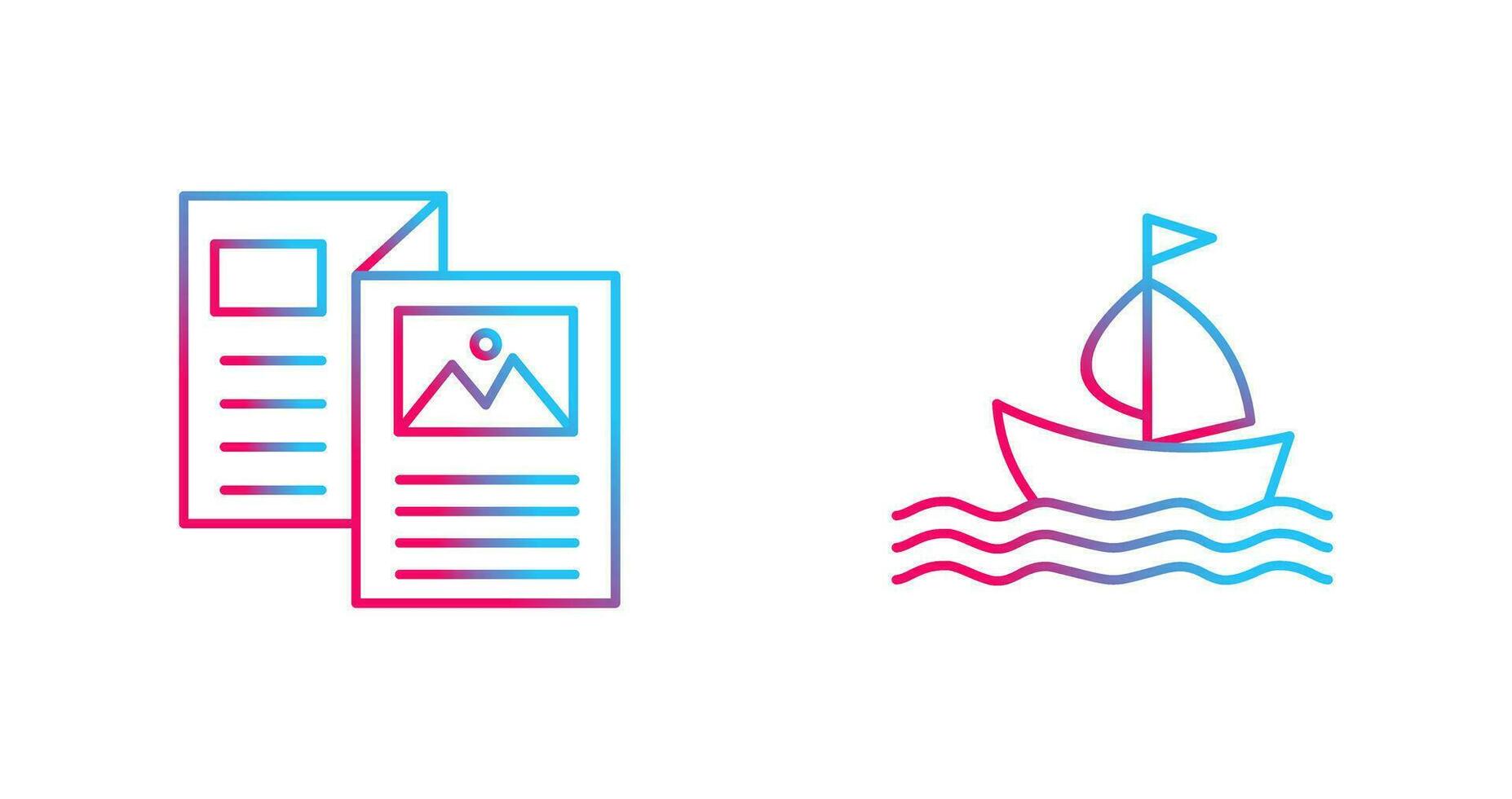 Brochure and Boat  Icon vector