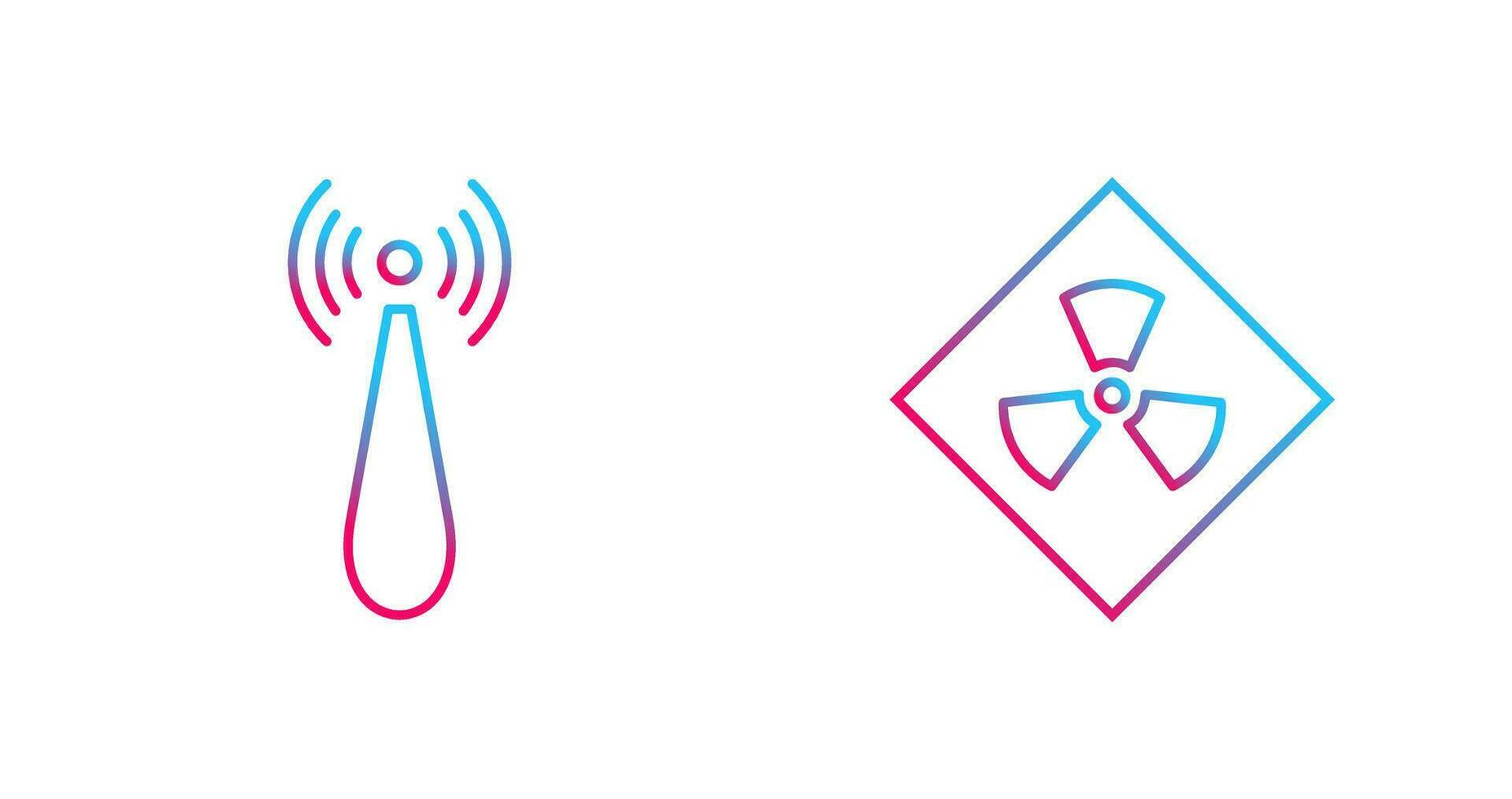 non ionizing radiation and radiation Icon vector