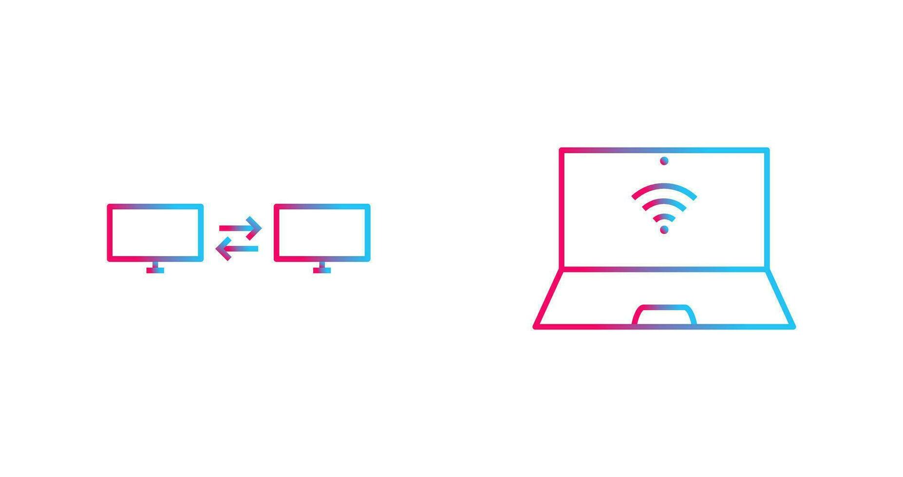 sharing system and connected laptop Icon vector