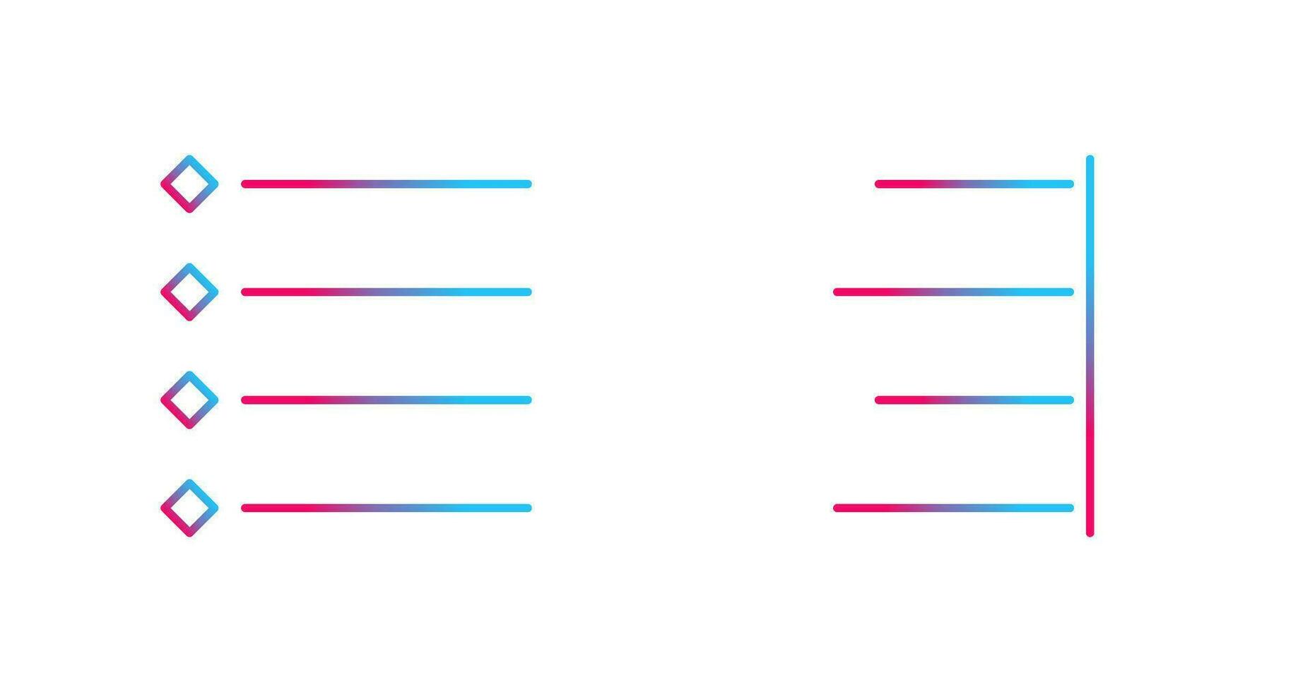 bulleted list and Right align  Icon vector