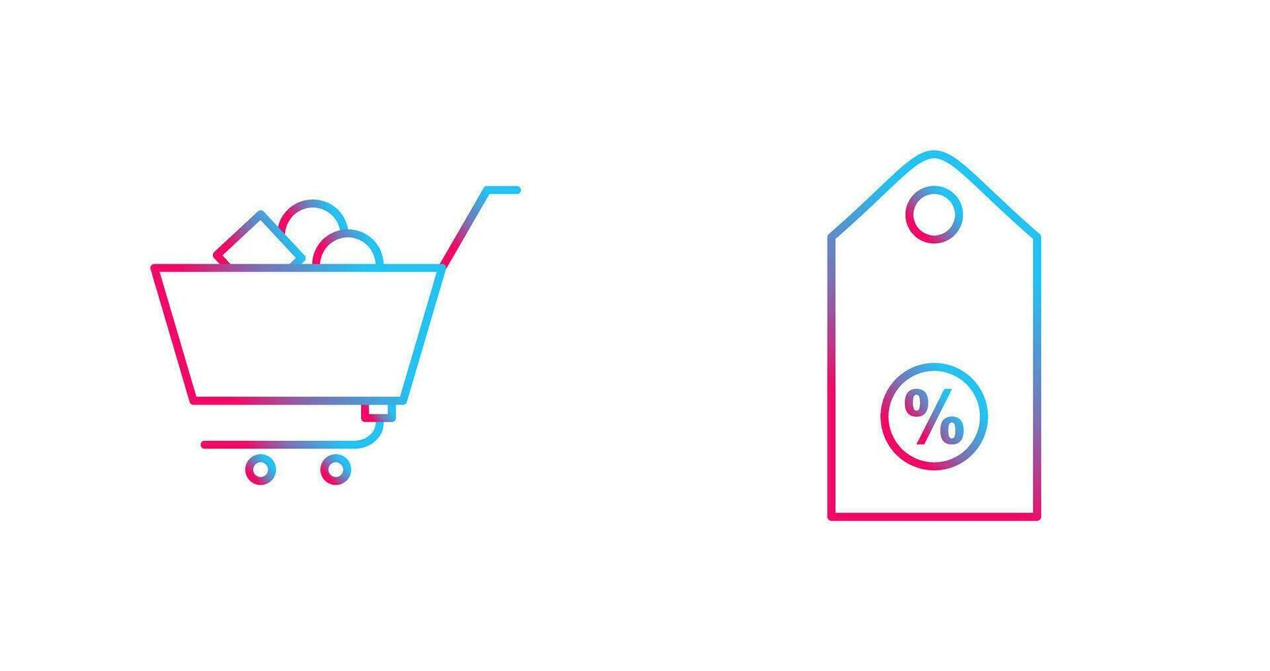 shopping cart and discount tag Icon vector