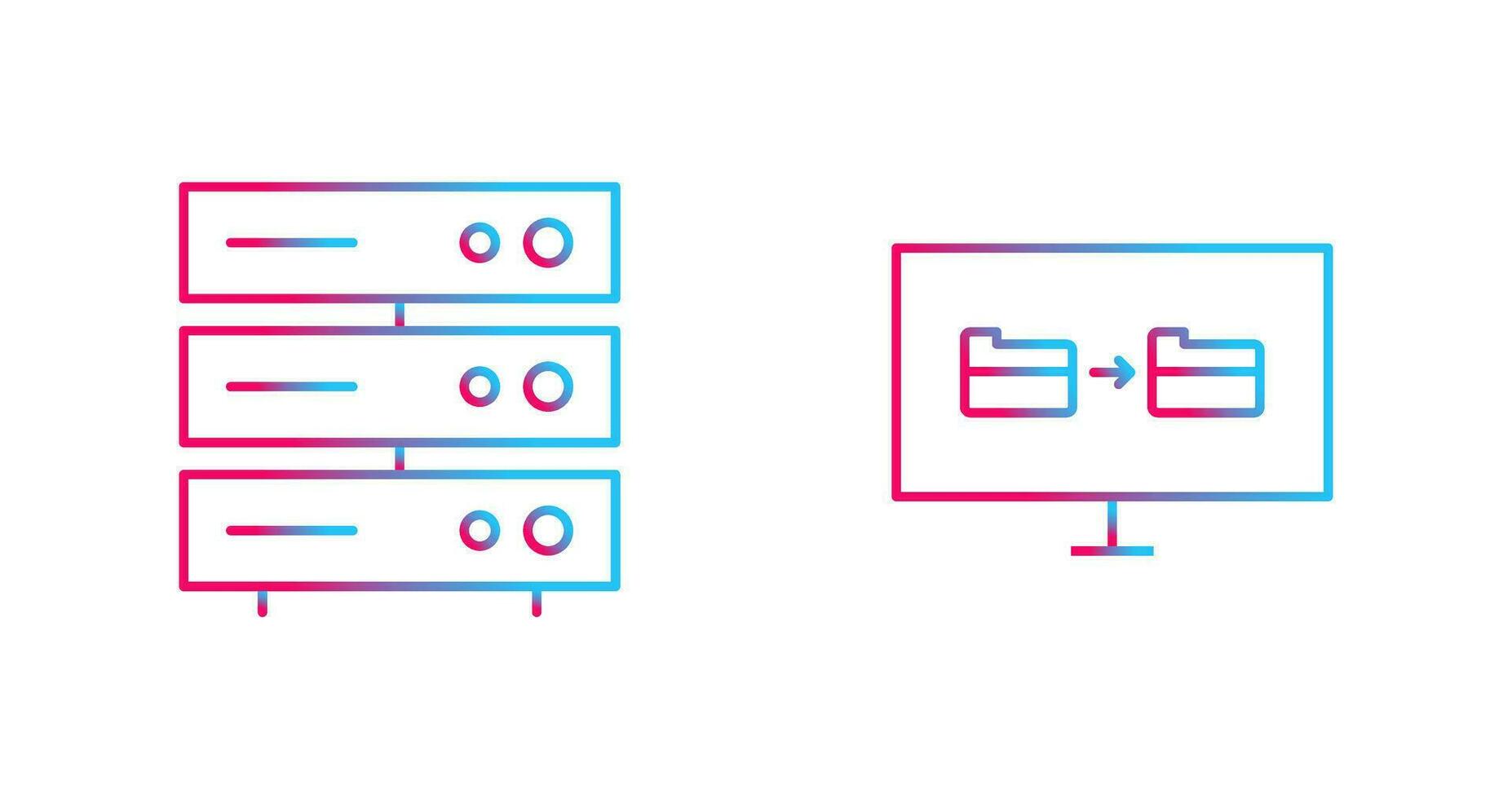 servidor red y archivo compartiendo icono vector