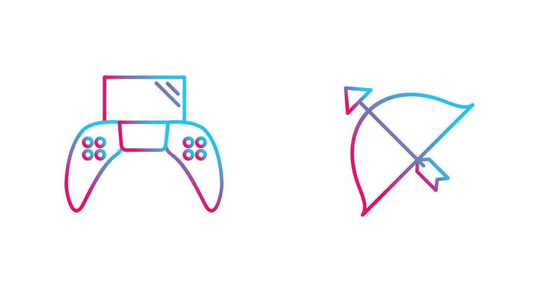 Play Station and Archery Icon vector