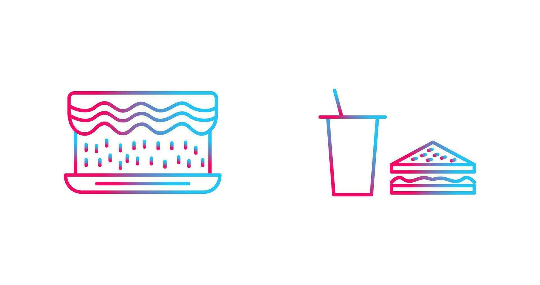 cream cake and lunch bistro Icon vector