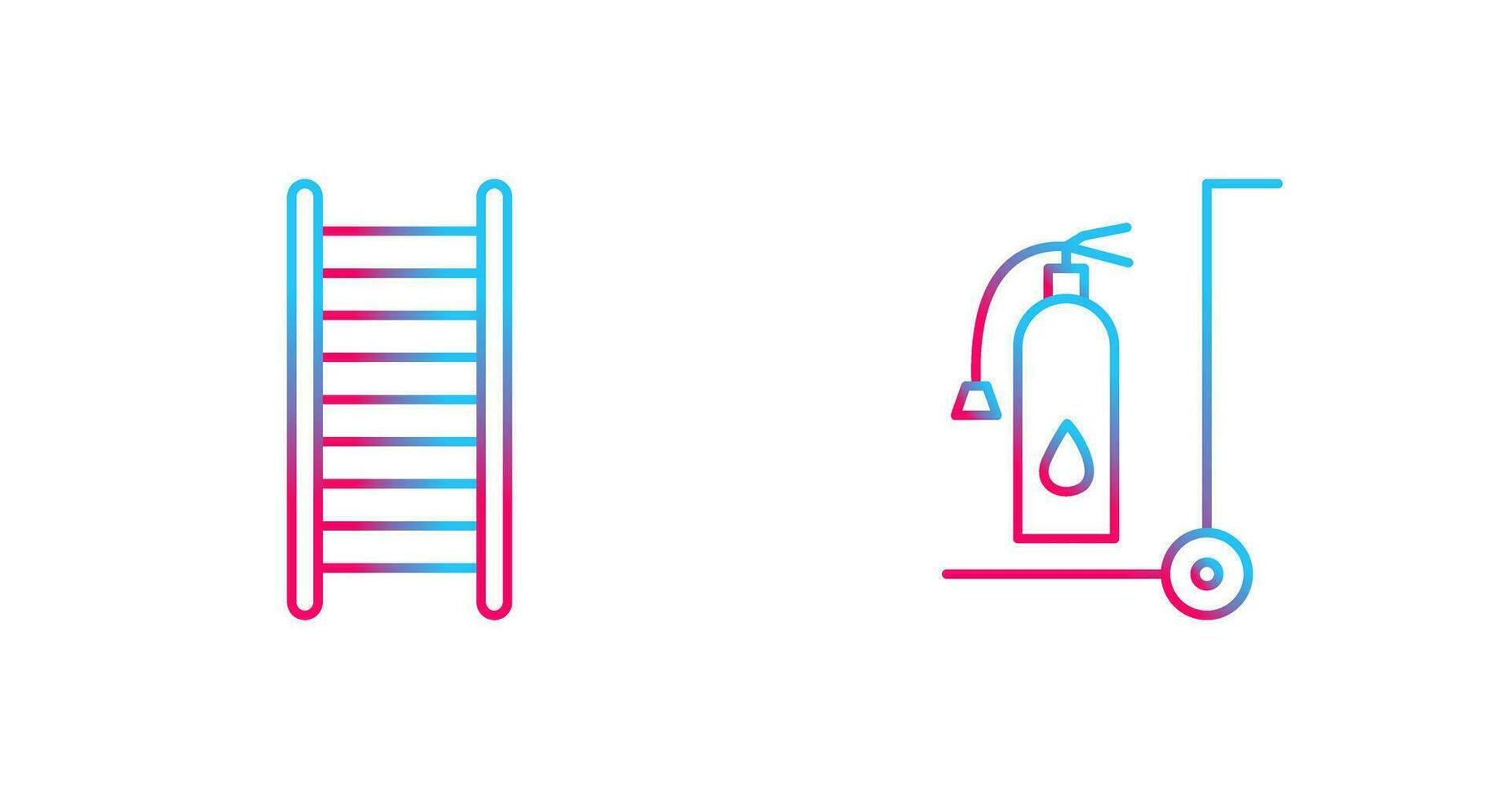 ladders and Moveable extinguisher Icon vector