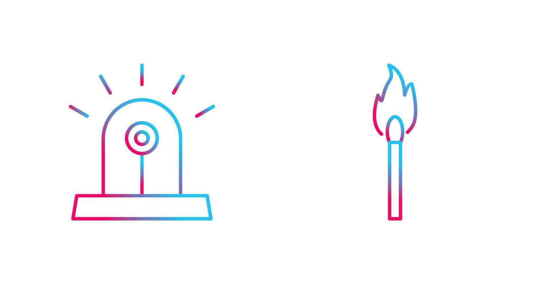 siren and lit matchstick Icon vector