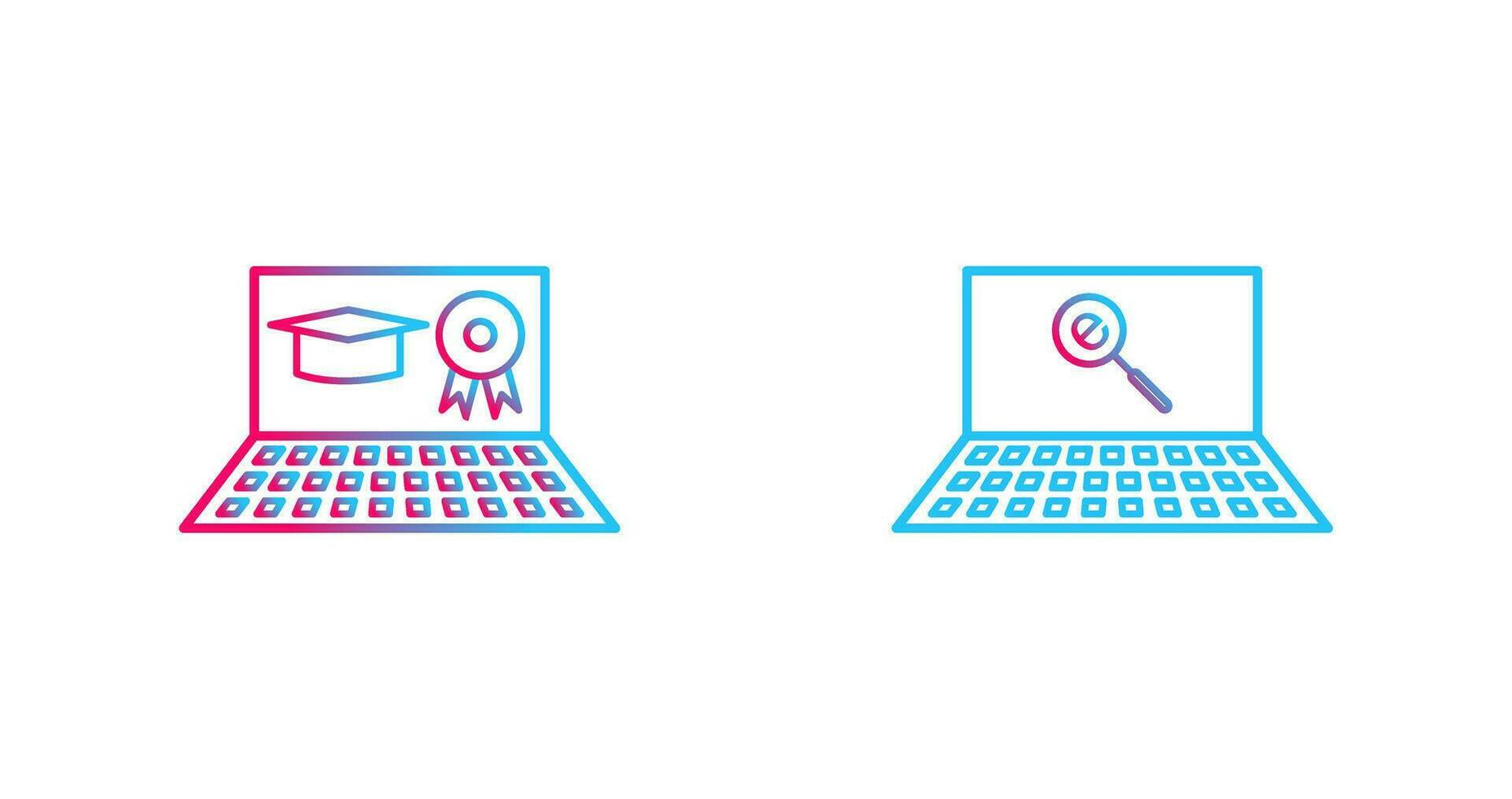 Online Degree and Find on Internet Icon vector