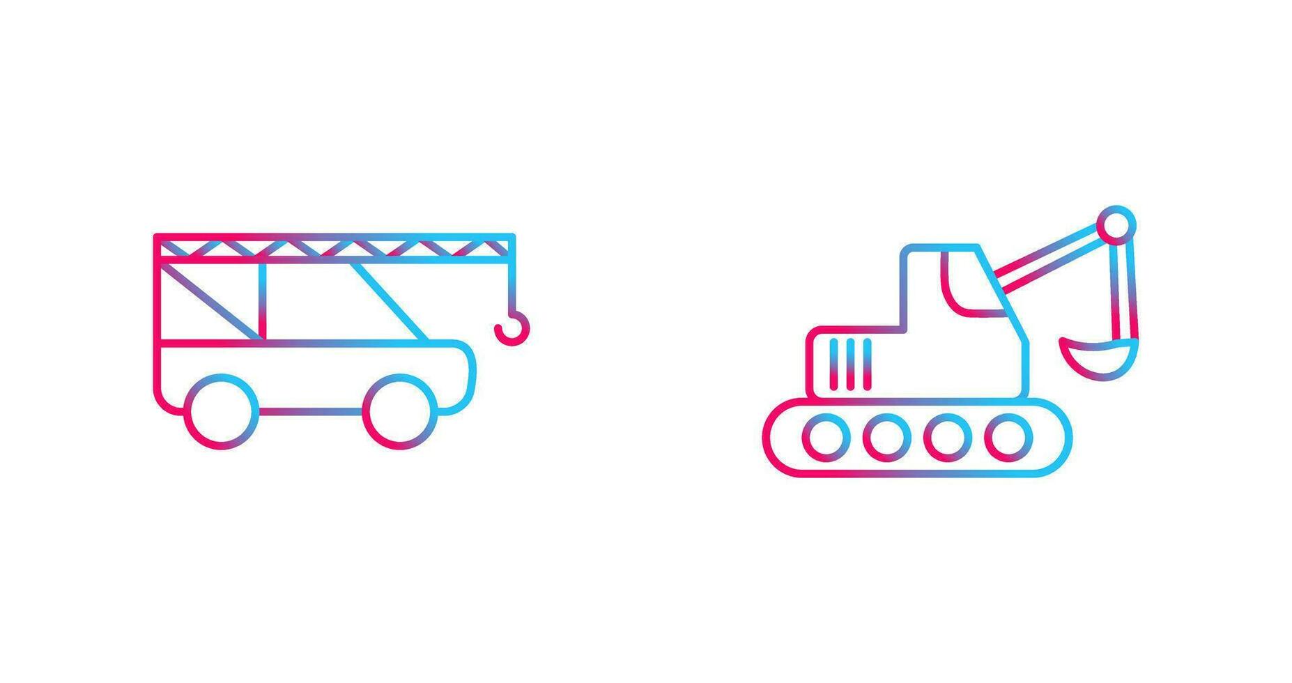 Crane and Escavator Icon vector