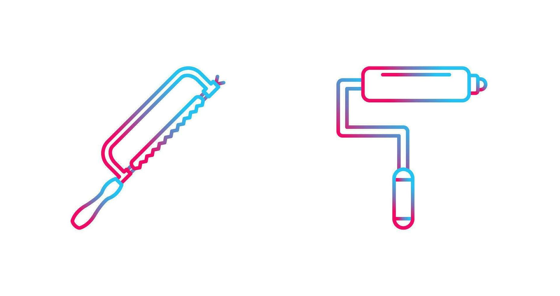 Hacksaw and Paint Roller Icon vector