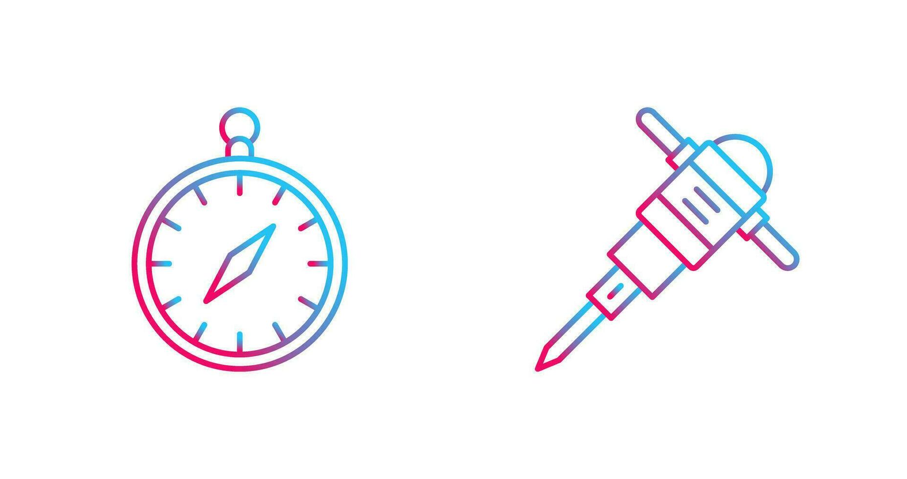 Compass and Drilling Icon vector