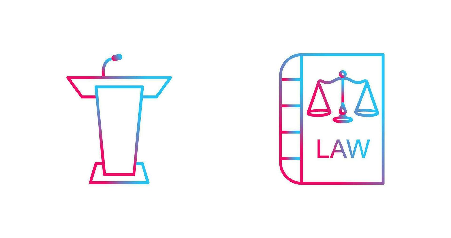 Podium and Law Icon vector