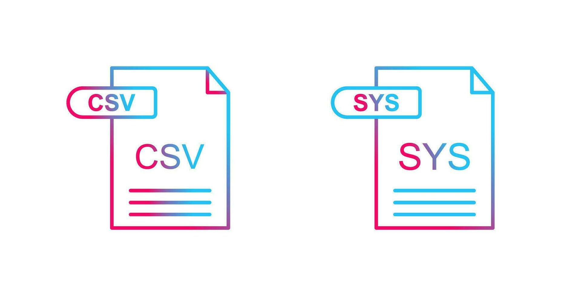 csv y sys icono vector