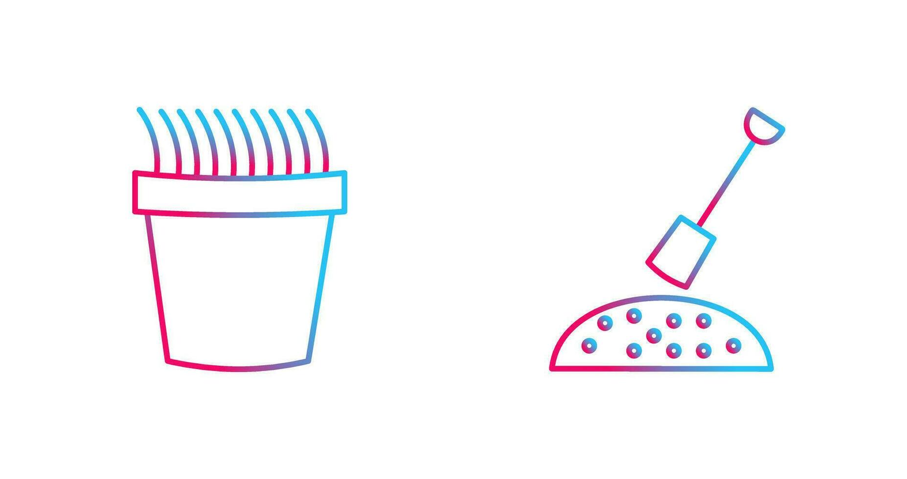 Gress Pot and Gardening Icon vector