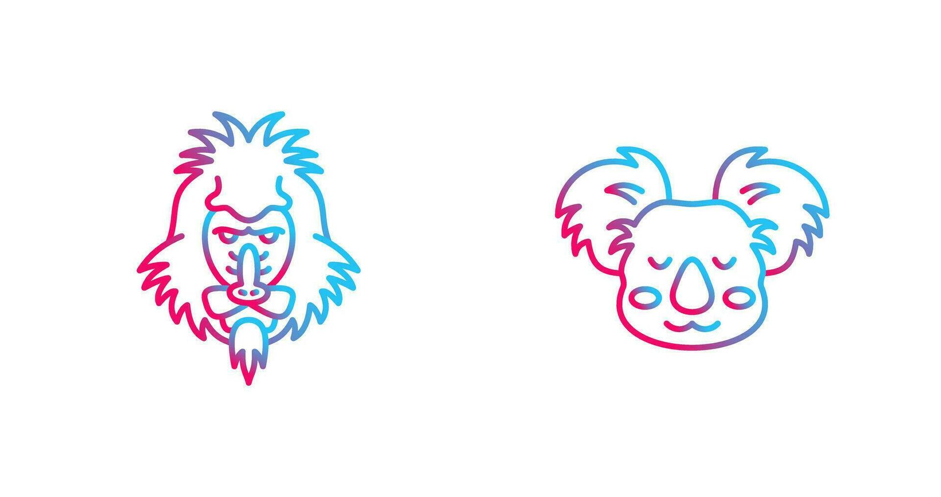 Mandrill and Koala Icon vector