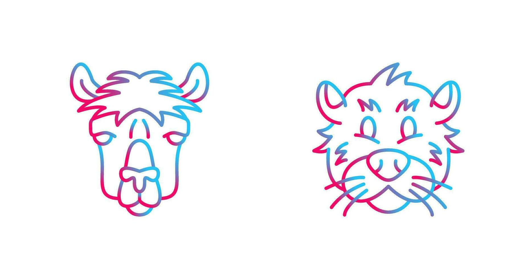 Alpaca and Otter Icon vector