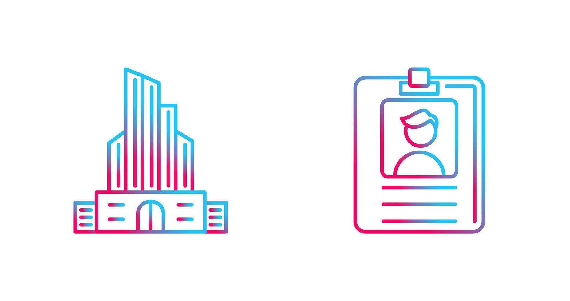 Id Card and Office Building Icon vector