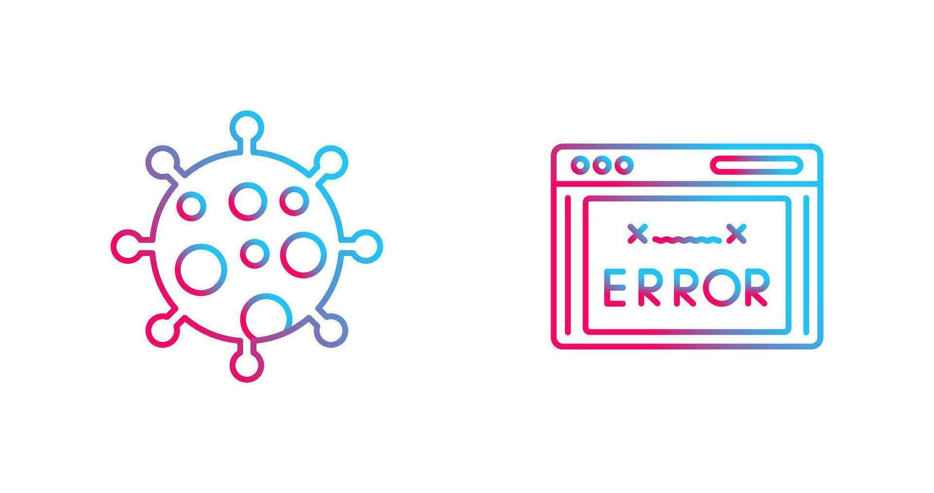 virus y error código icono vector