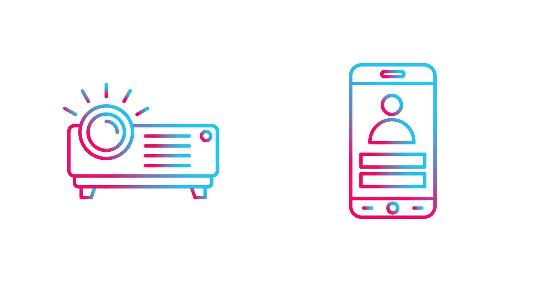 Login and Projector Icon vector