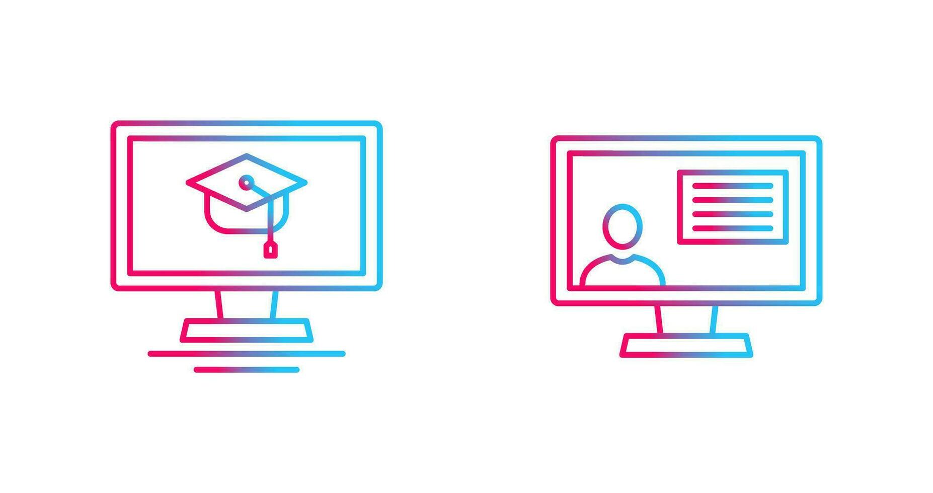 Online Course and distance Icon vector