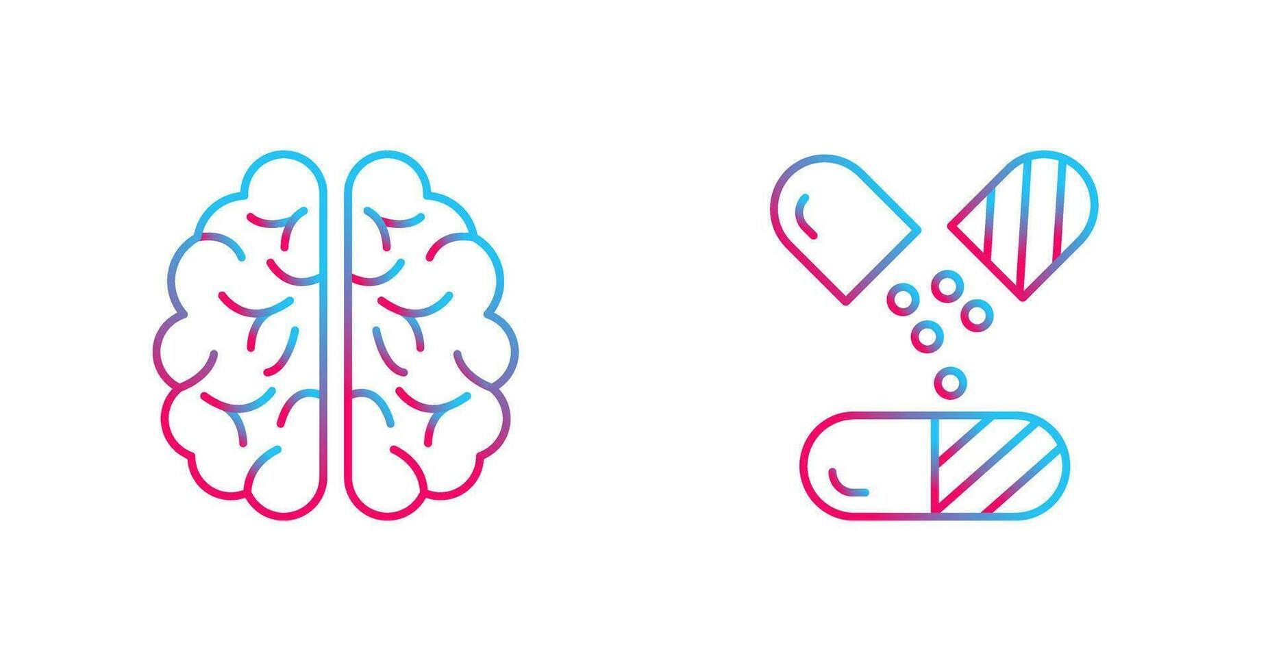 Brain and Capsule Icon vector