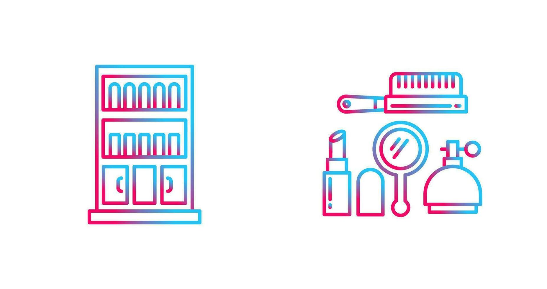 Book Shelf and Makeup Icon vector