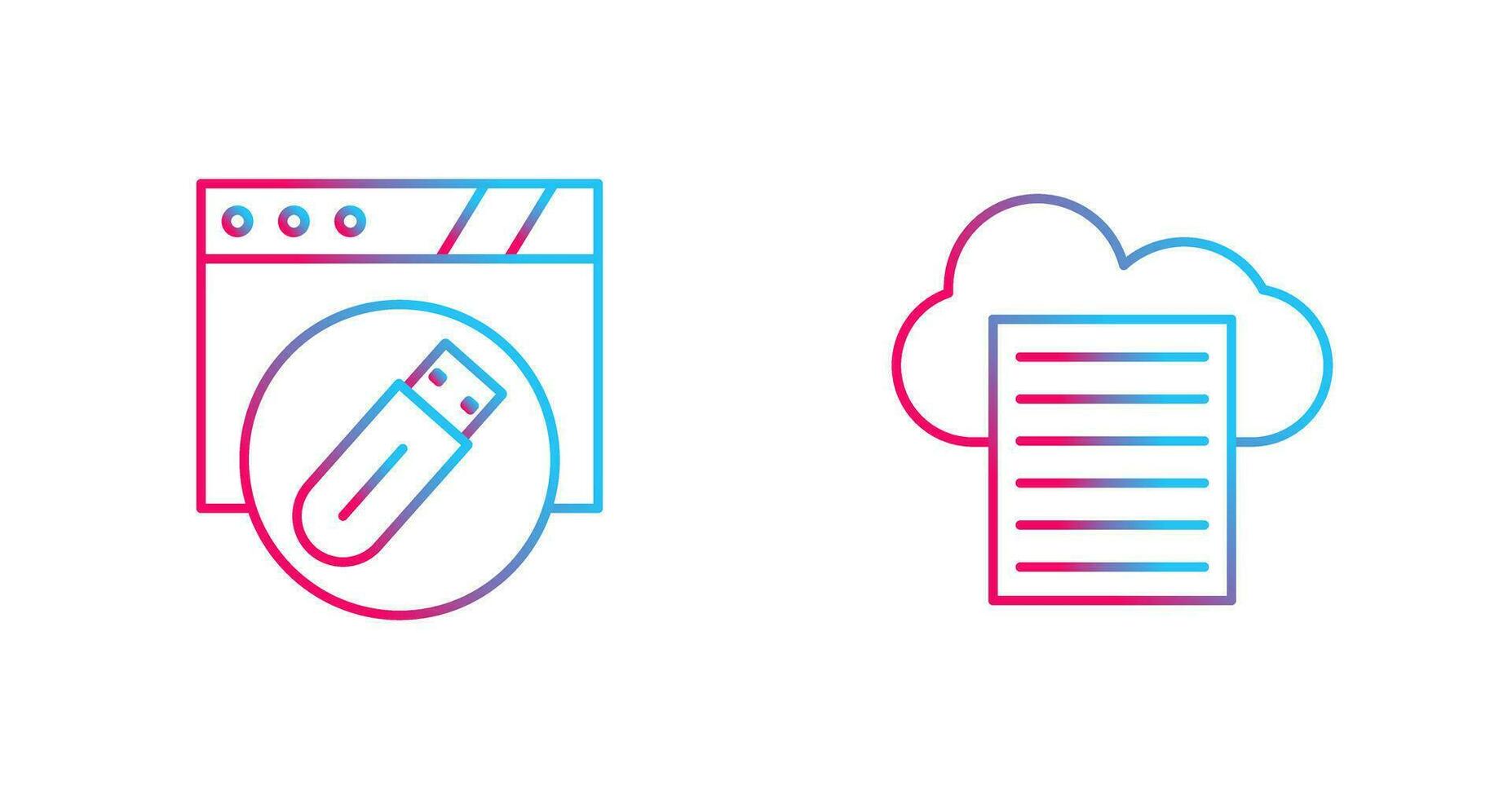 Sheet and Usb Flash Drive Icon vector