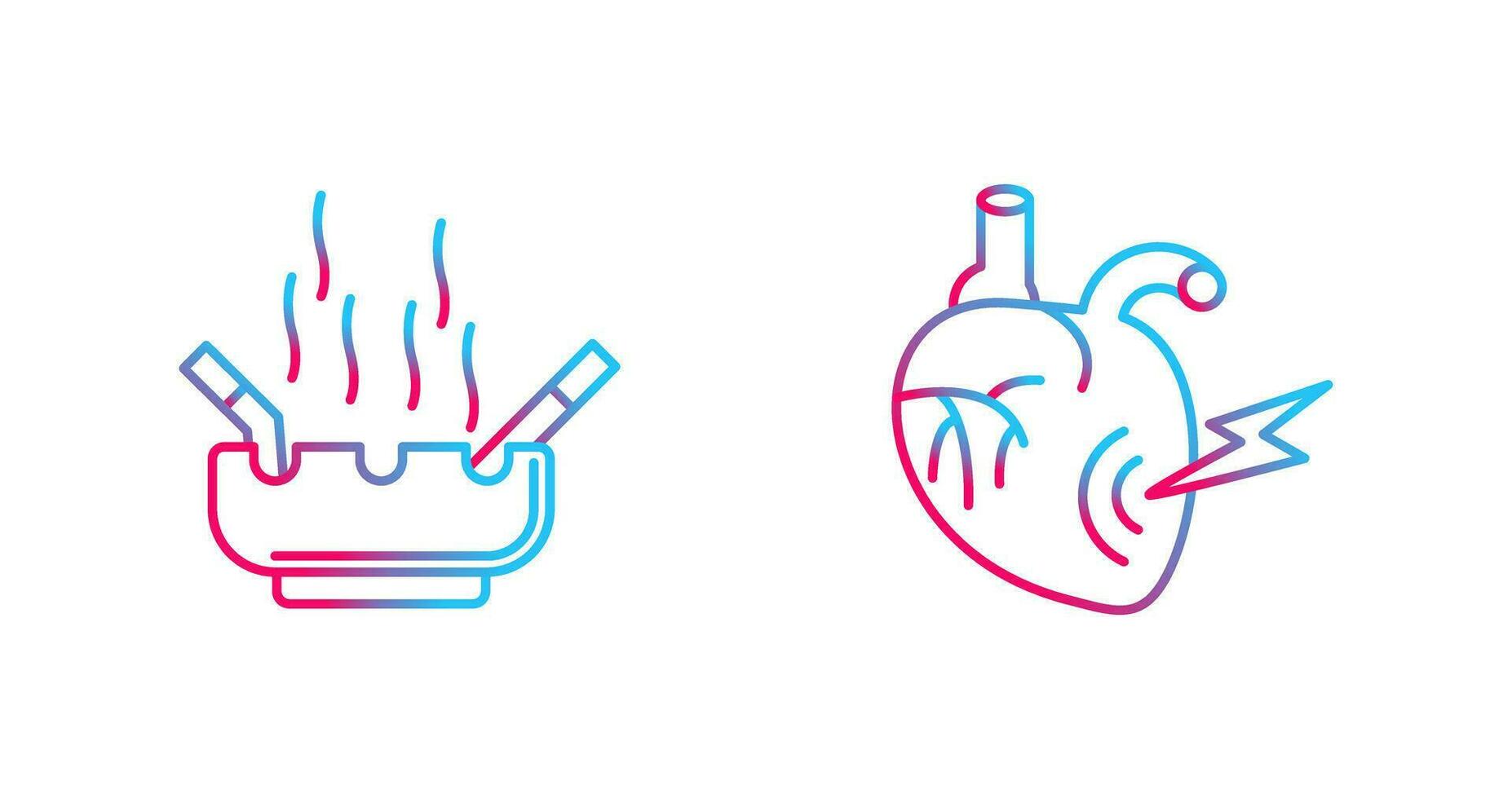 Heart Attack and hashtray Icon vector