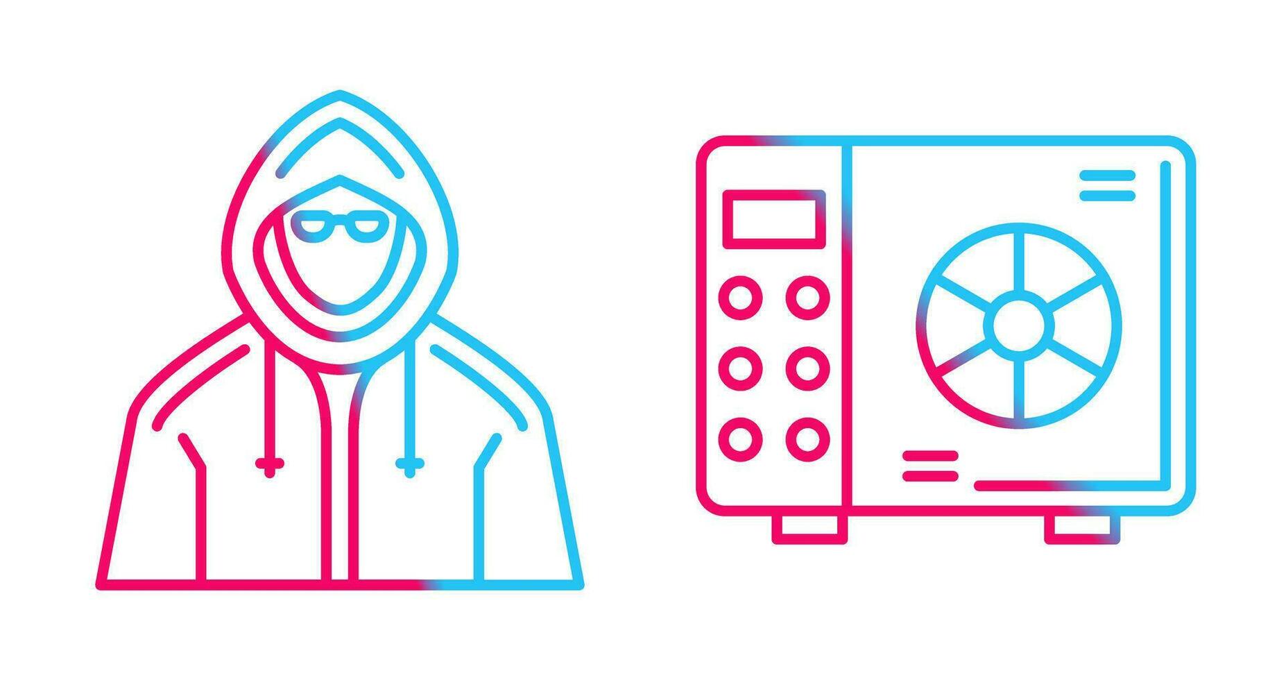 Safe Box and  Hacker Icon vector