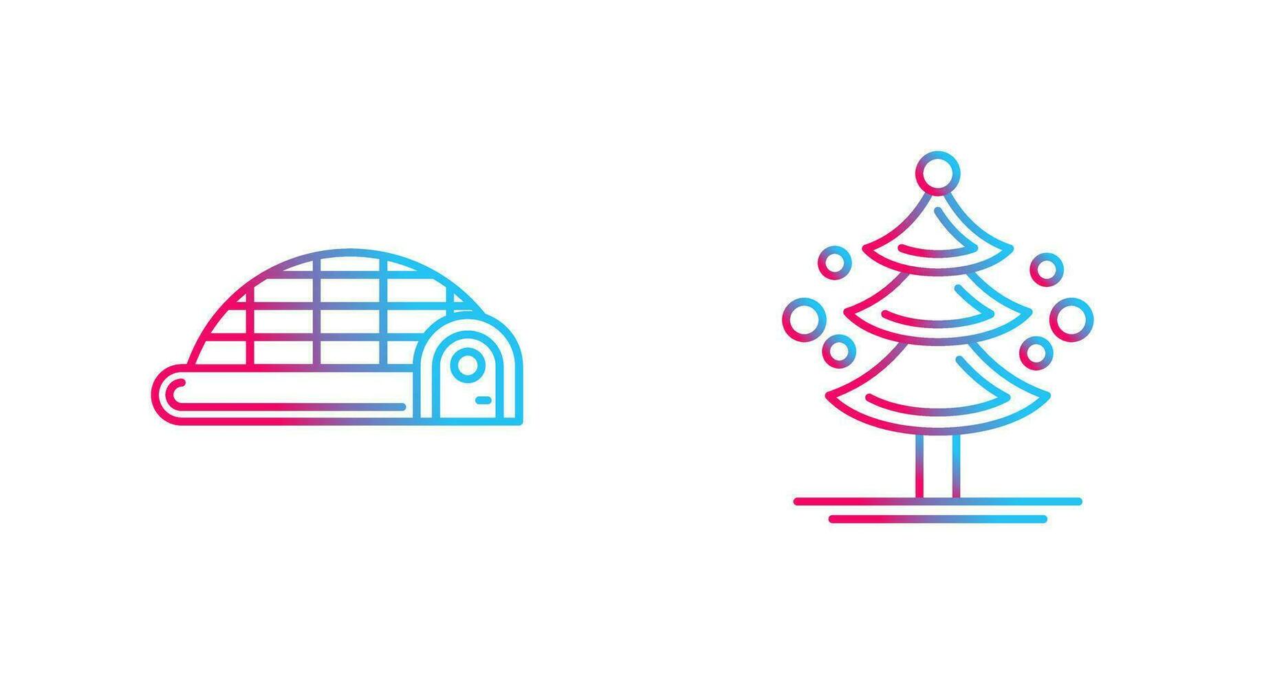 Igloo and Pine Tree Icon vector