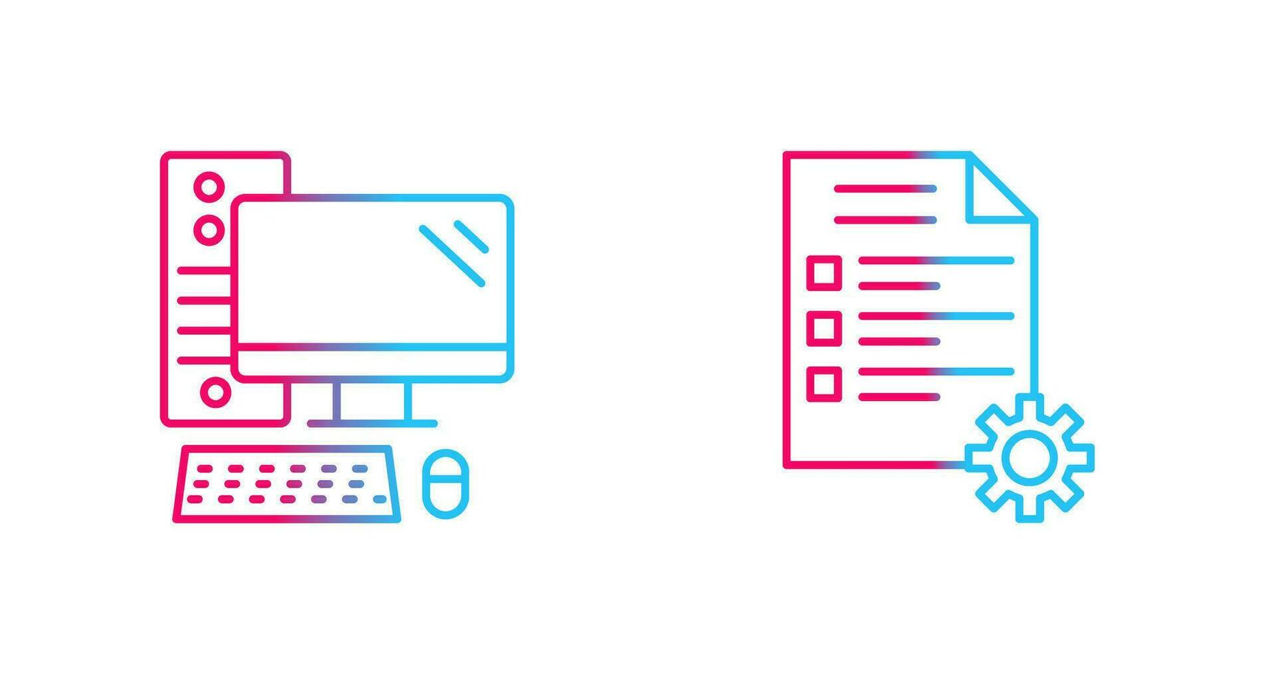 Computer and Test Icon vector