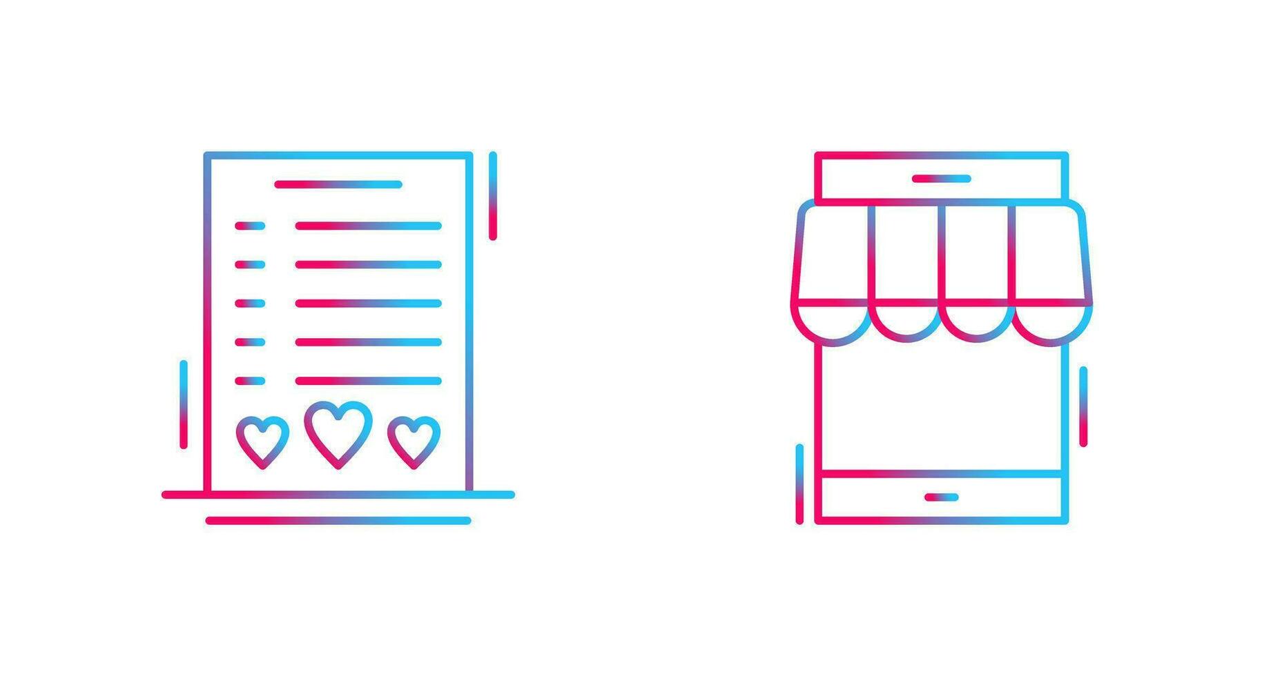 Wishlist and Online Shop Icon vector
