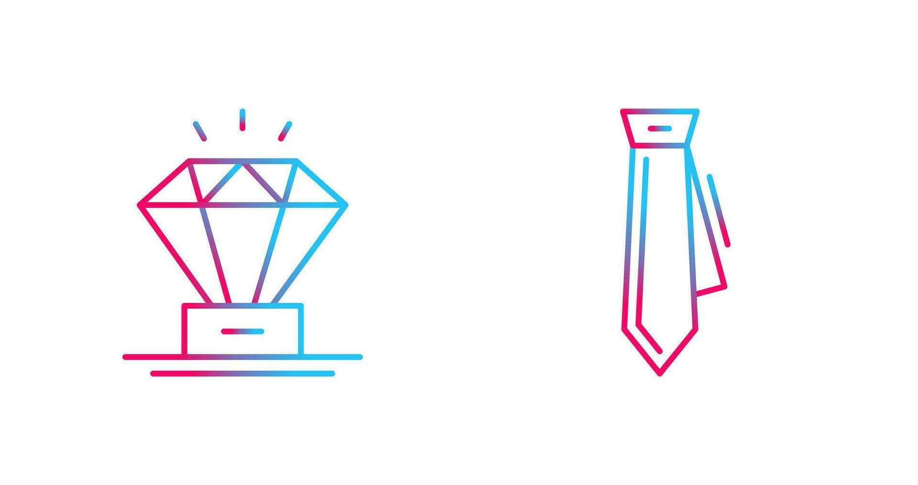 Diamond and Tie Icon vector