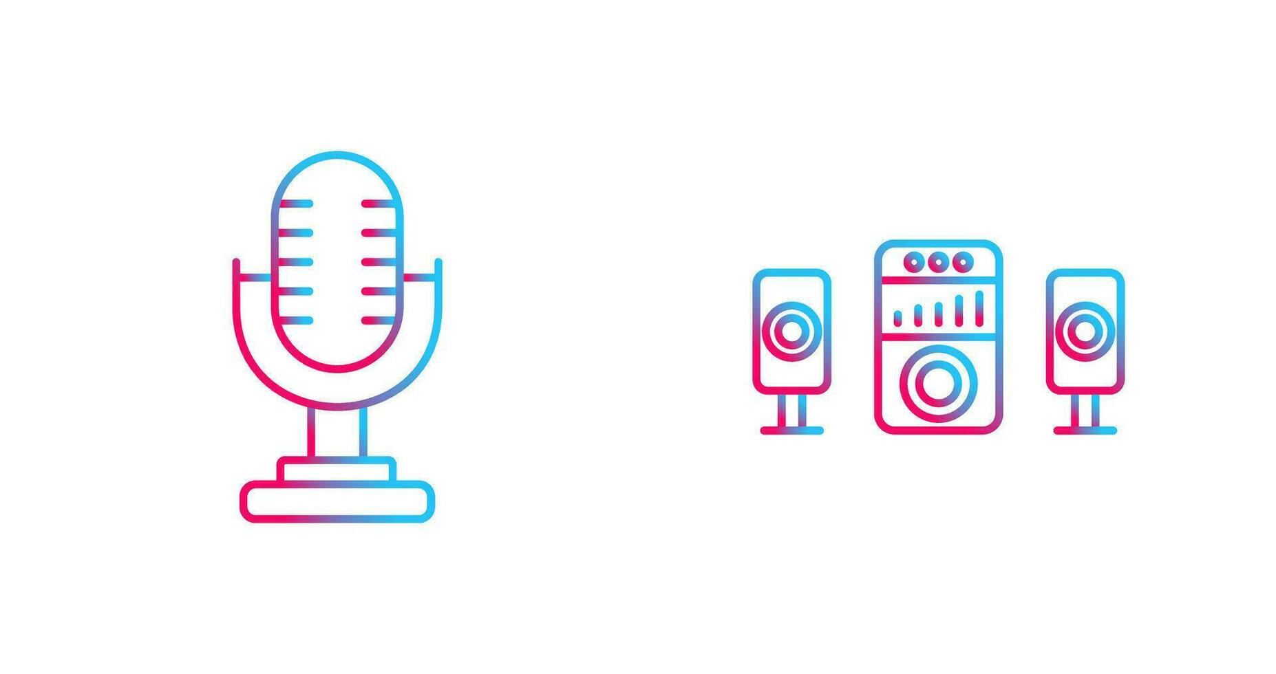 Microphone and Sound System Icon vector
